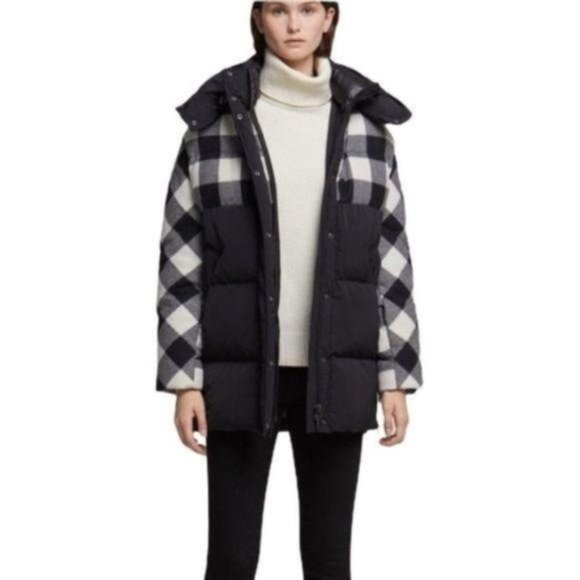 WOOLRICH Buffalo Check Puffer Down Coat - Small - NWT - Picture 2 of 9